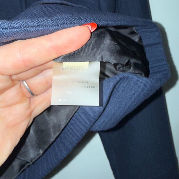 AYR Textured Mock Neck Zip Up Coat - Navy M - Picture 7 of 7